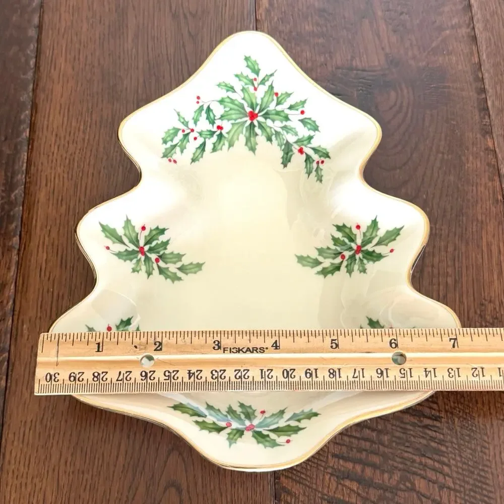 Vintage Lenox Christmas Tree Candy Dish – Holiday Porcelain Serving Dish
